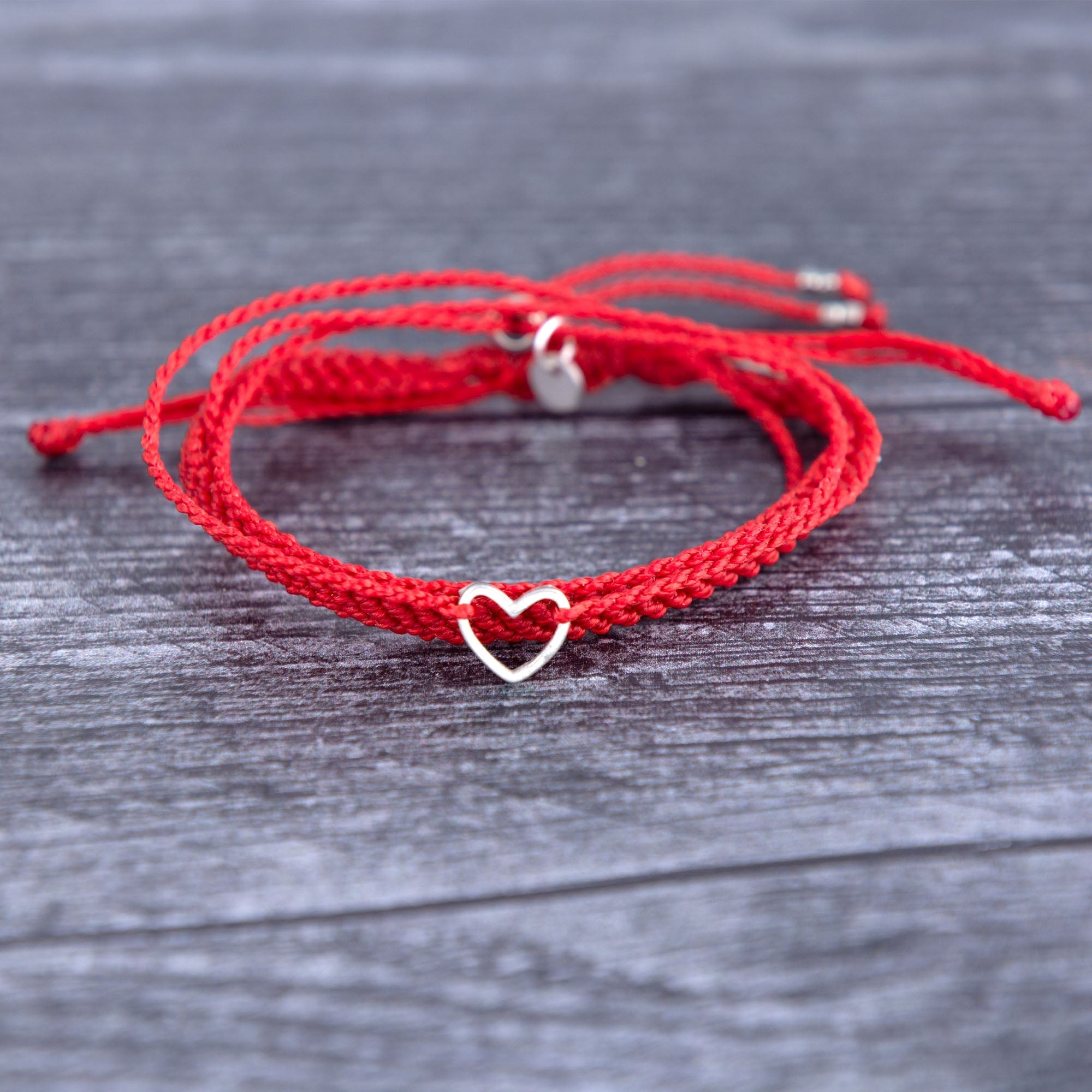 The Red String & Heart Bracelet - Aaria Tees Aaria Tees