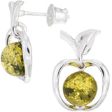 Sterling & Amber Apple Earrings - Aaria Tees Aaria Tees