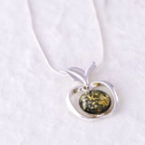 Sterling & Amber Apple Necklace - Aaria Tees Aaria Tees