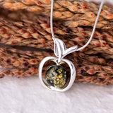 Sterling & Amber Apple Necklace - Aaria Tees Aaria Tees