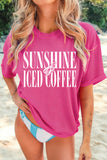 Rose Red SUNSHINE ICED COFFEE Casual Summer T Shirt Aaria Tees
