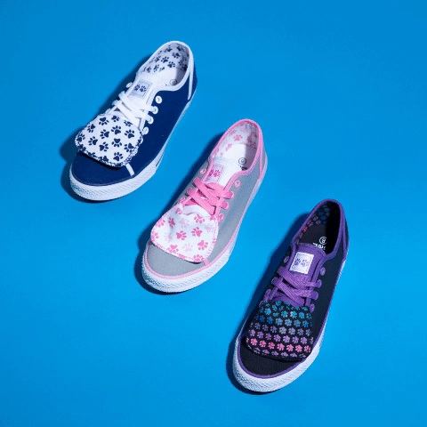 Women's Paw Print Low Top Shoes - Aaria Tees Aaria Tees