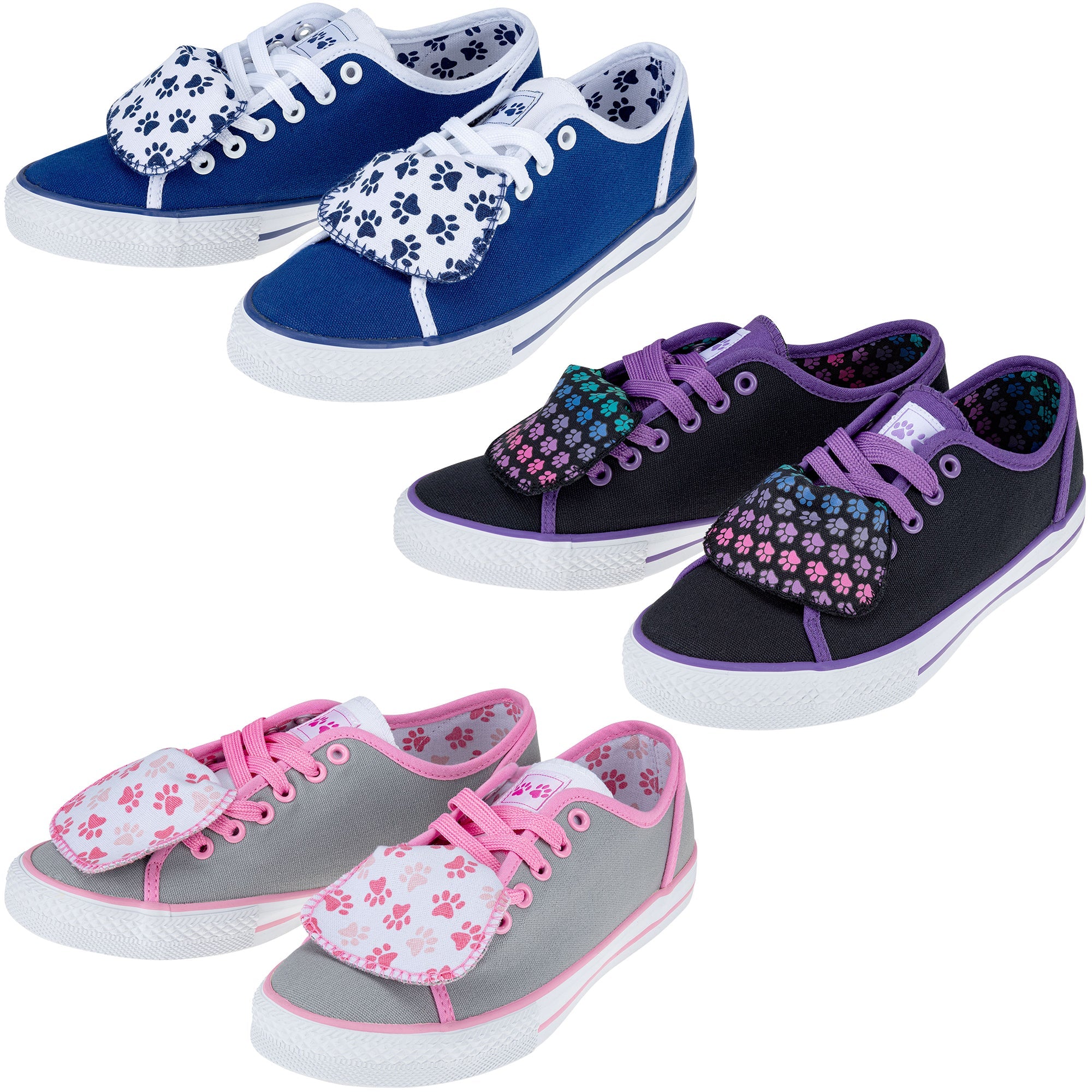 Women's Paw Print Low Top Shoes - Aaria Tees Aaria Tees