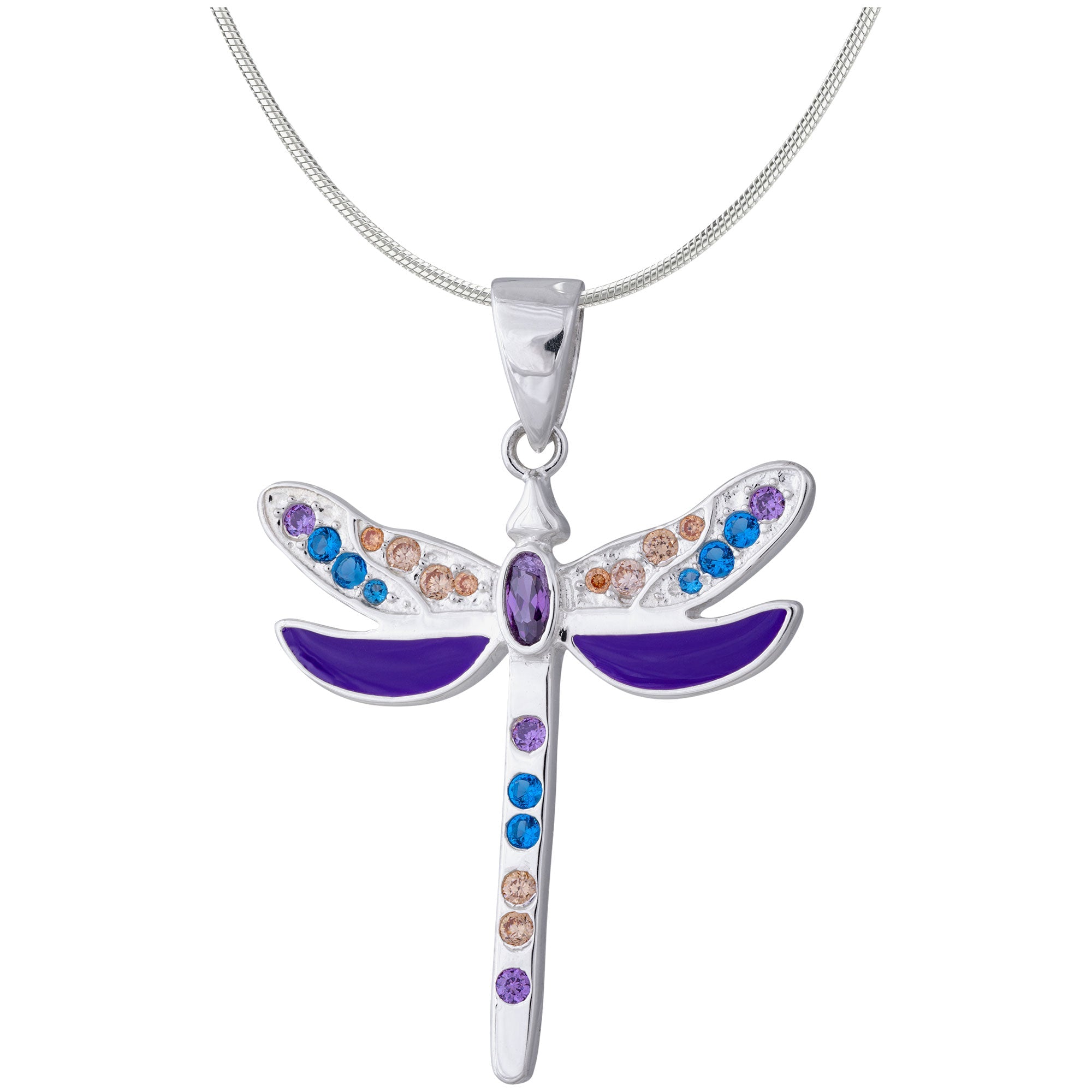 Fluttering Friends Sterling & Crystal Necklace - Aaria Tees Aaria Tees