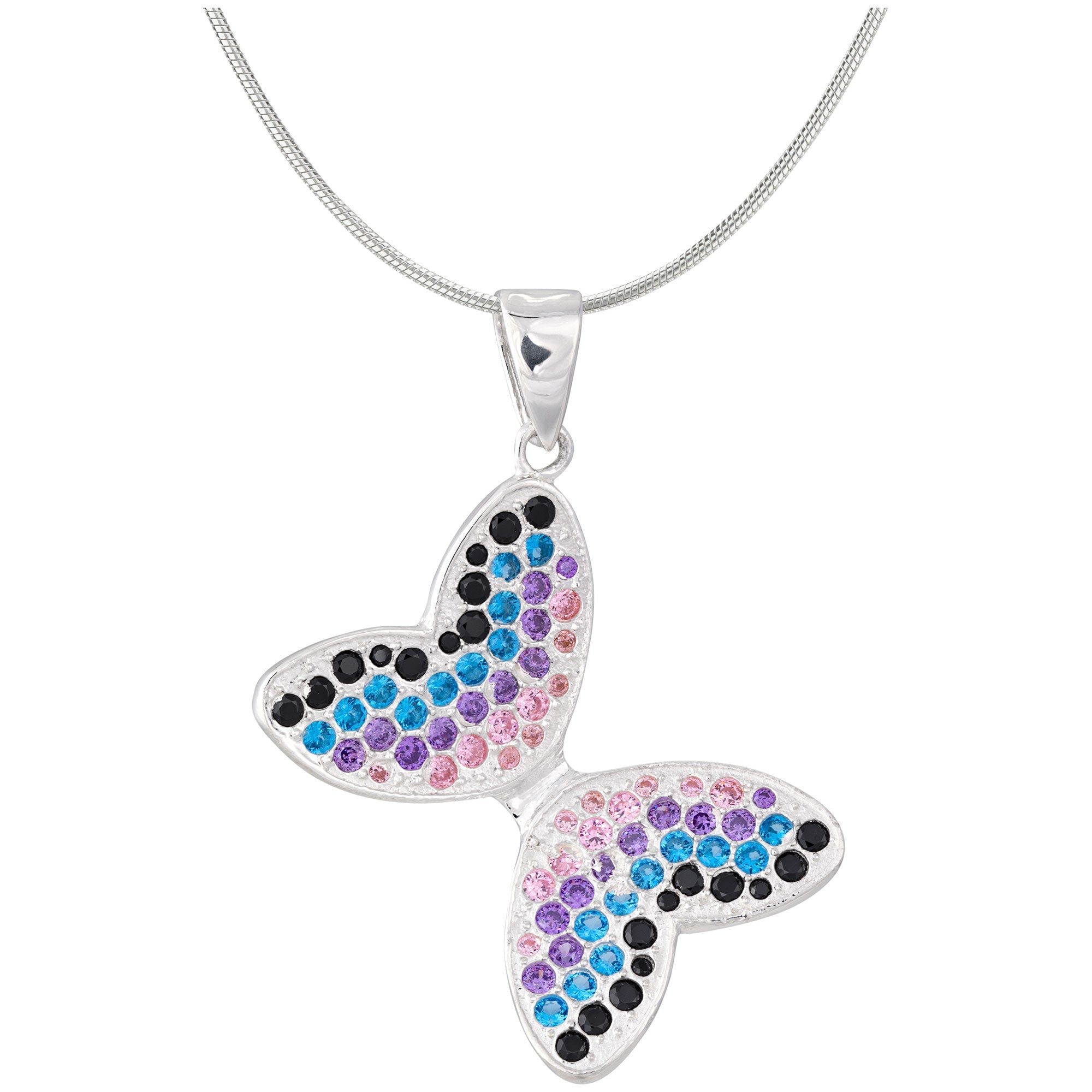 Fluttering Friends Sterling & Crystal Necklace - Aaria Tees Aaria Tees