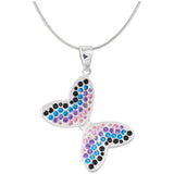 Fluttering Friends Sterling & Crystal Necklace - Aaria Tees Aaria Tees