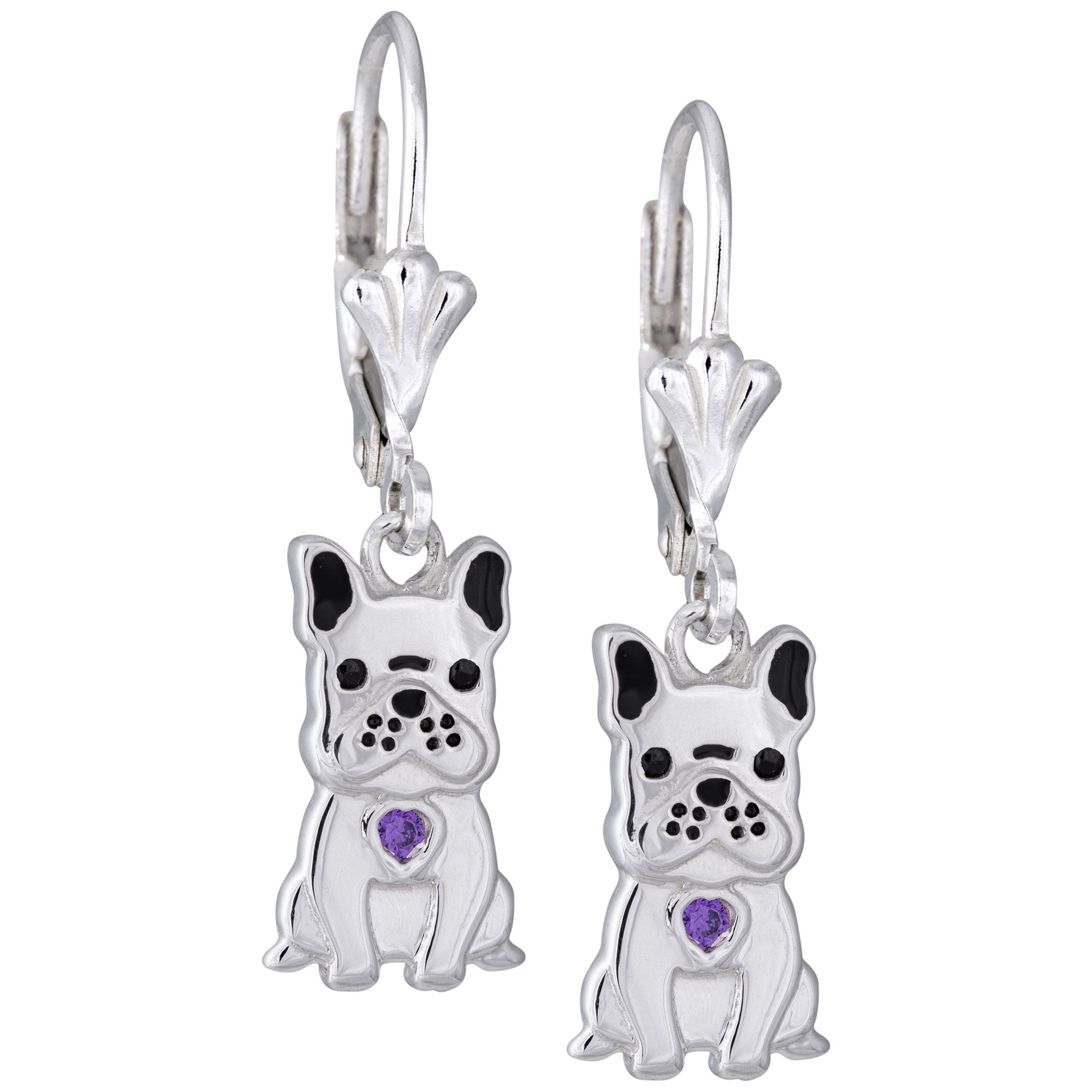 Sterling & Crystal Pup Earrings - Aaria Tees Aaria Tees
