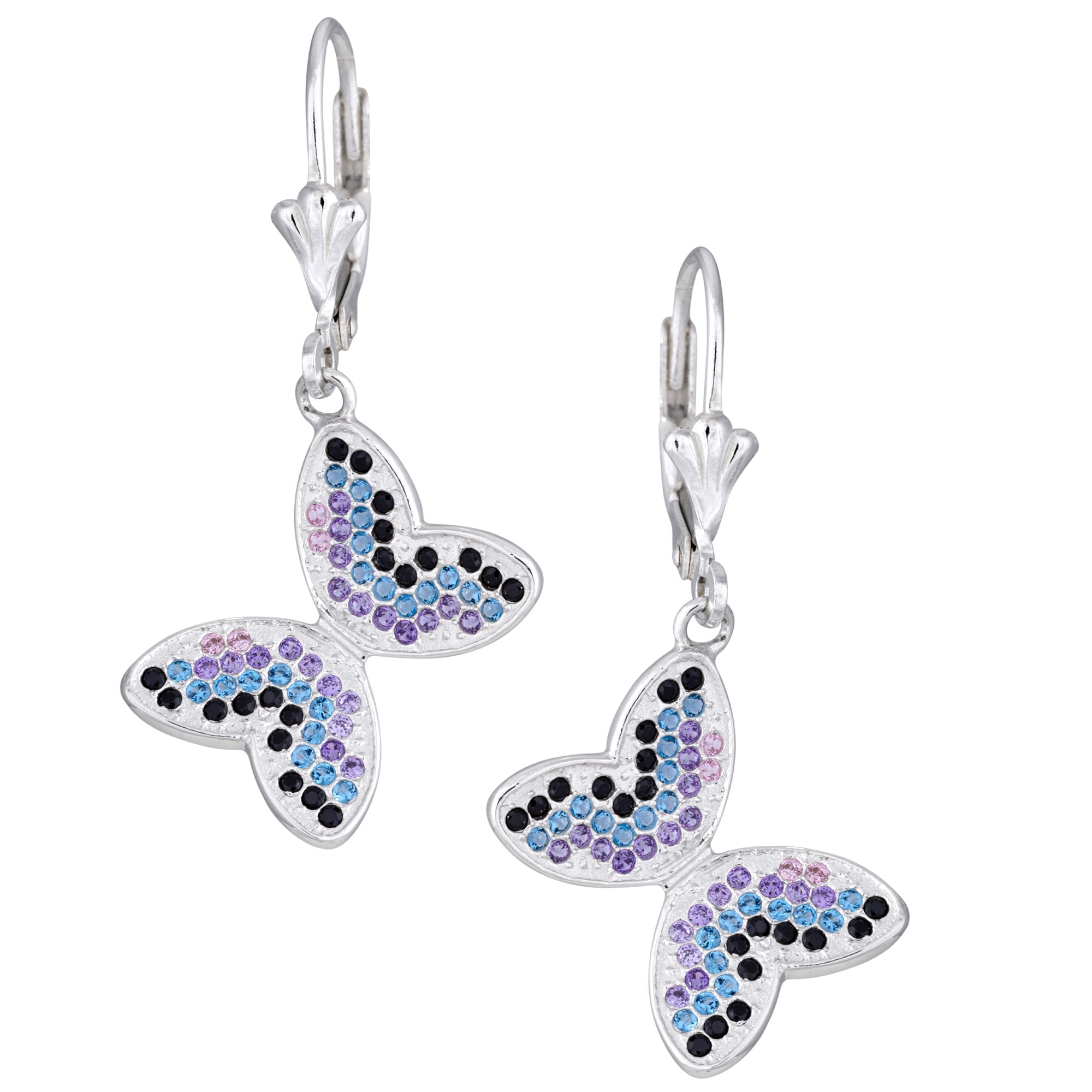 Fluttering Friends Sterling & Crystal Earrings - Aaria Tees Aaria Tees