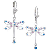 Fluttering Friends Sterling & Crystal Earrings - Aaria Tees Aaria Tees