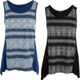 Lace Print Sleeveless Tunic - Aaria Tees Aaria Tees