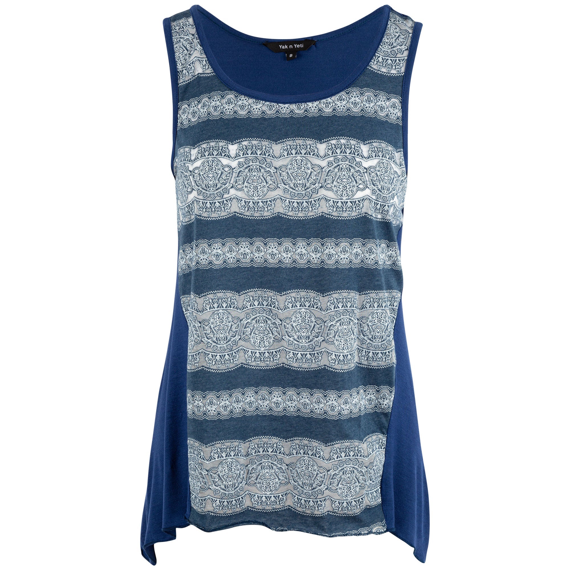 Lace Print Sleeveless Tunic - Aaria Tees Aaria Tees