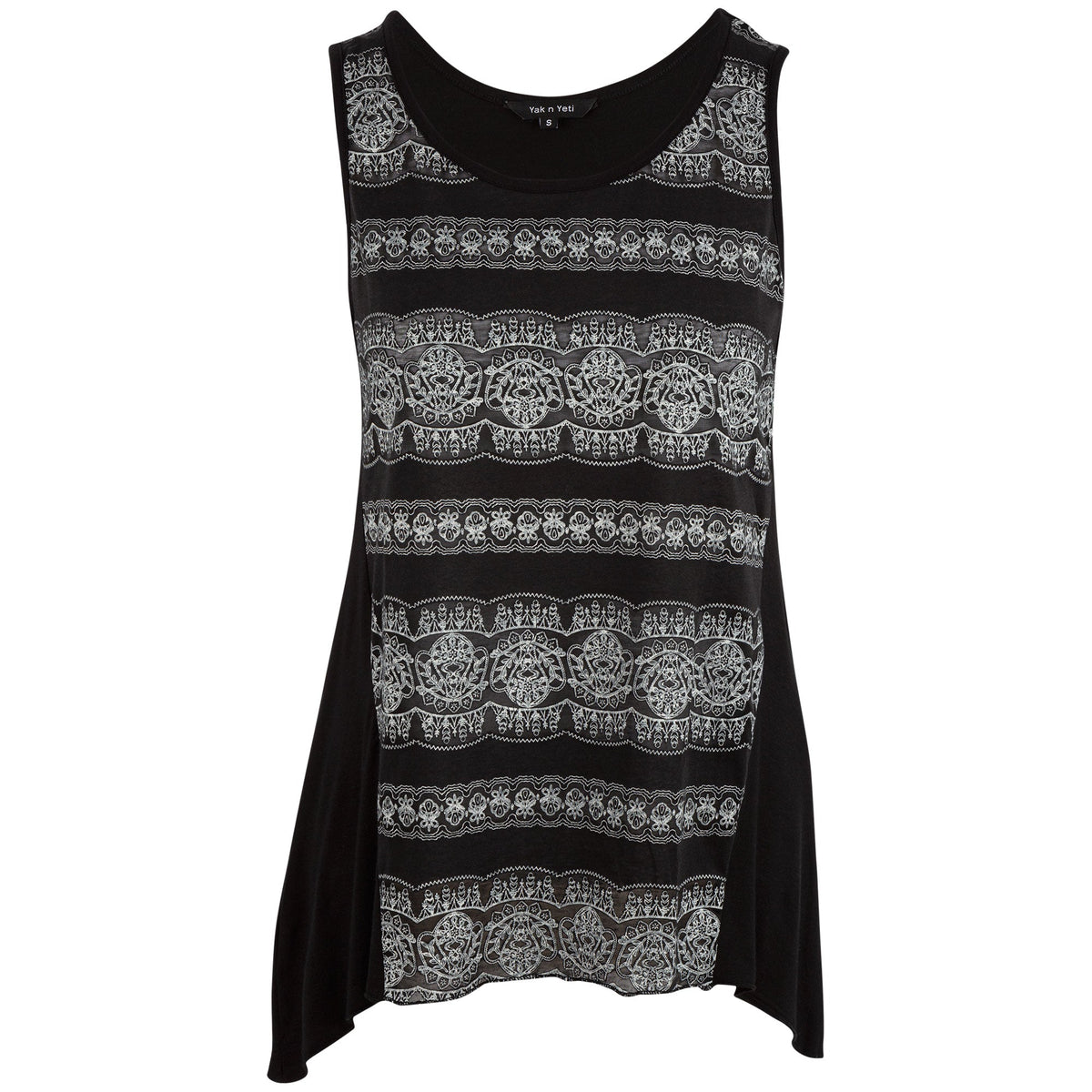 Lace Print Sleeveless Tunic - Aaria Tees
