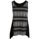 Lace Print Sleeveless Tunic - Aaria Tees Aaria Tees