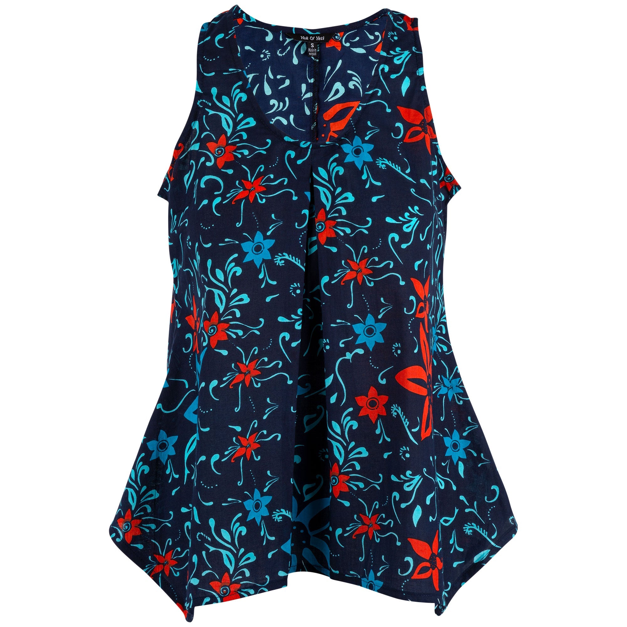 On Point Floral Sleeveless Tunic - Aaria Tees Aaria Tees