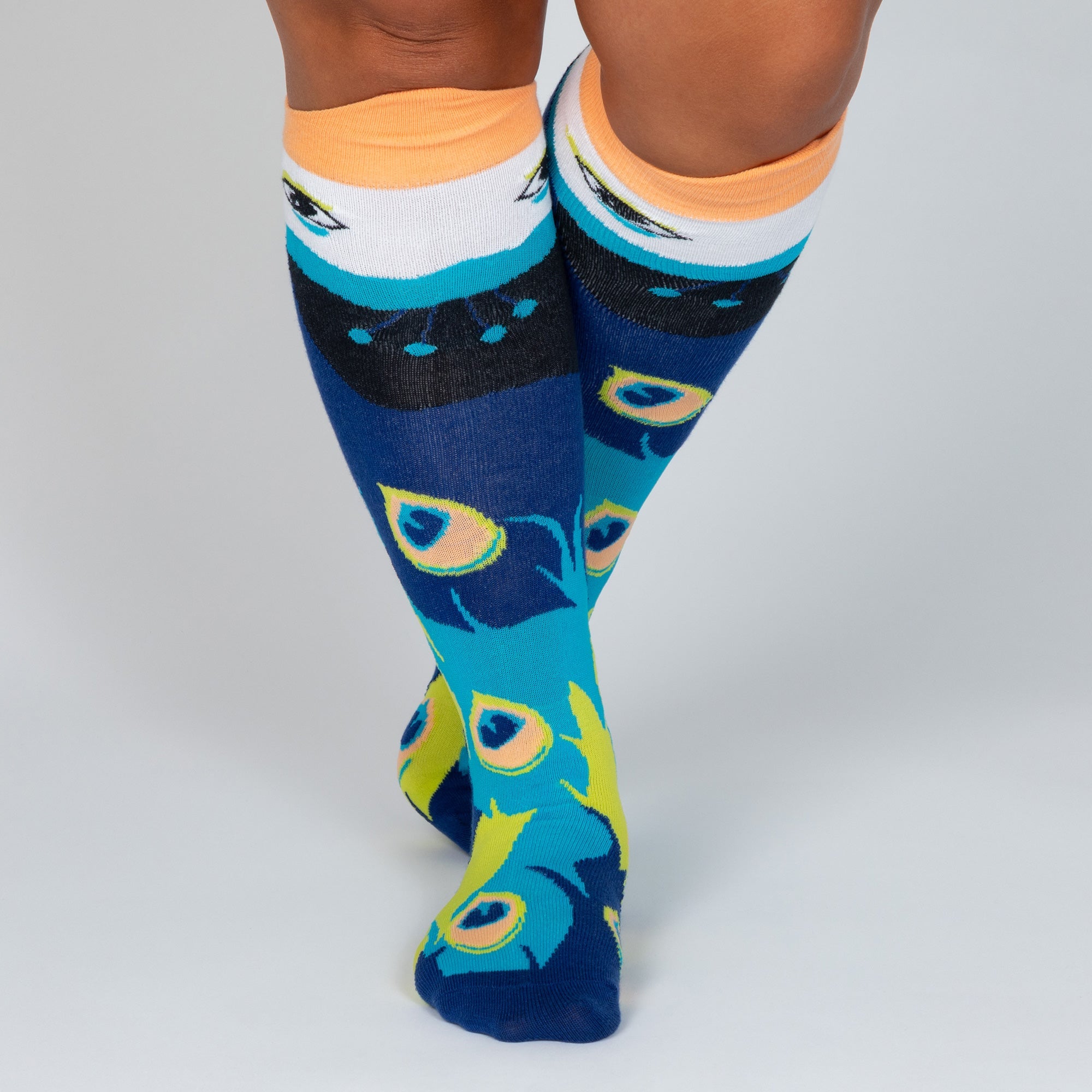 Peacock Knee High Socks - Aaria Tees Aaria Tees