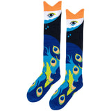 Peacock Knee High Socks - Aaria Tees Aaria Tees