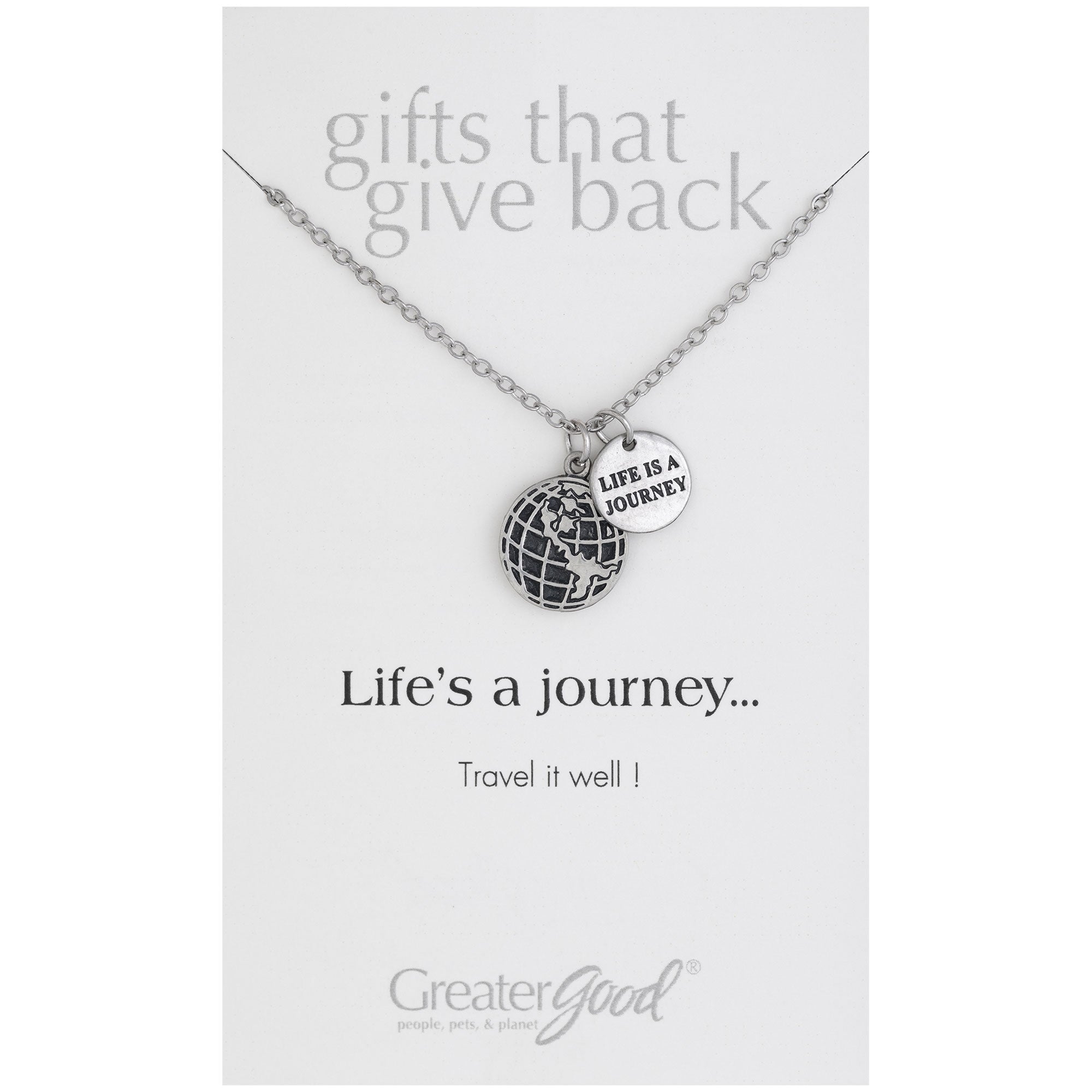 Grateful for the Journey Pewter Necklace - Aaria Tees Aaria Tees
