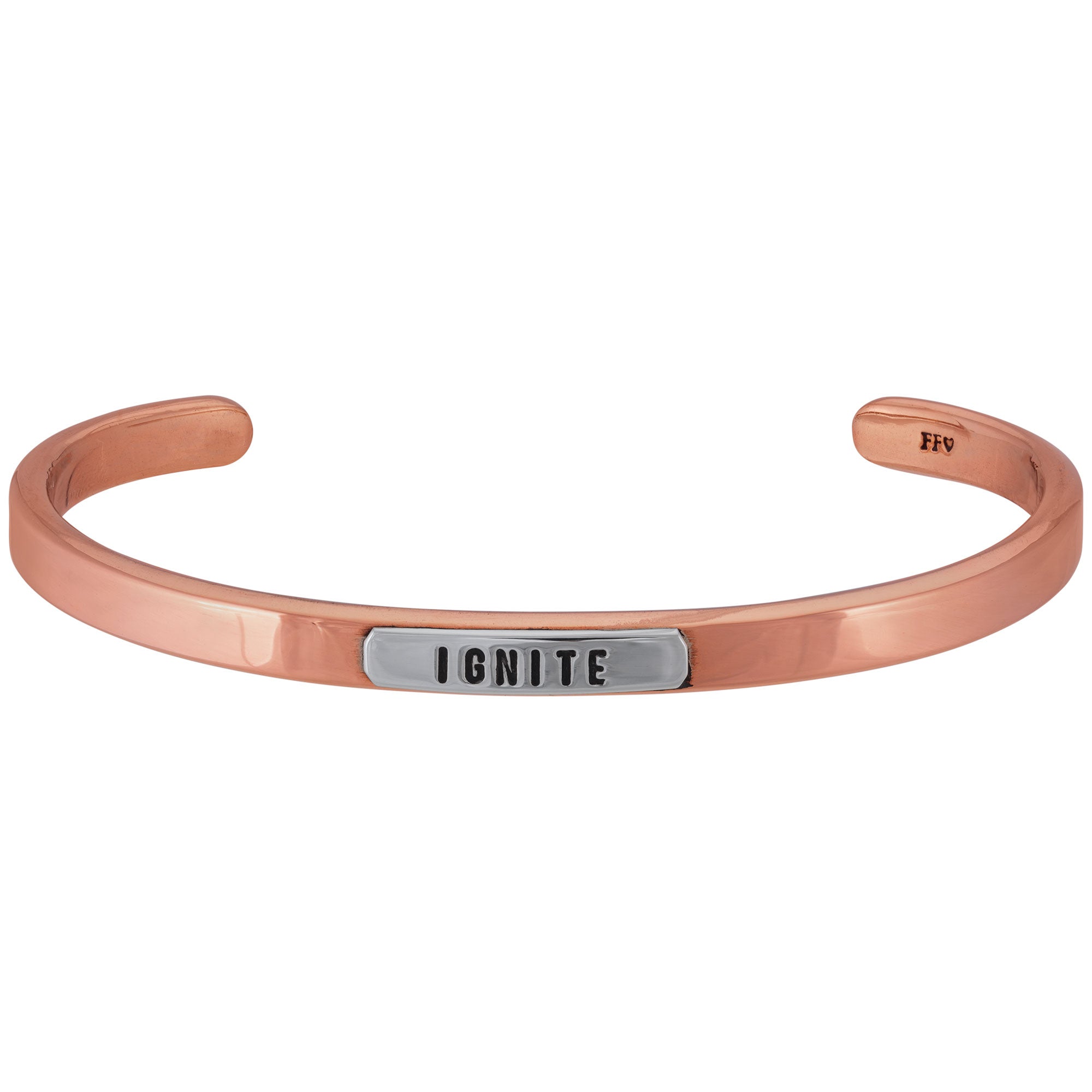 Ignite Silver & Copper Cuff Bracelet - Aaria Tees Aaria Tees