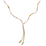 Mixed Metal Beads & Silk Cord Beige Necklace/Bracelet Wrap - Aaria Tees Aaria Tees