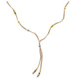 Mixed Metal Beads & Silk Cord Beige Necklace/Bracelet Wrap - Aaria Tees Aaria Tees