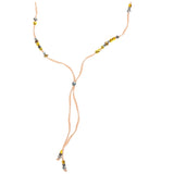Mixed Metal Beads & Silk Cord Pink Necklace/Bracelet Wrap - Aaria Tees Aaria Tees