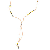 Mixed Metal Beads & Silk Cord Pink Necklace/Bracelet Wrap - Aaria Tees Aaria Tees