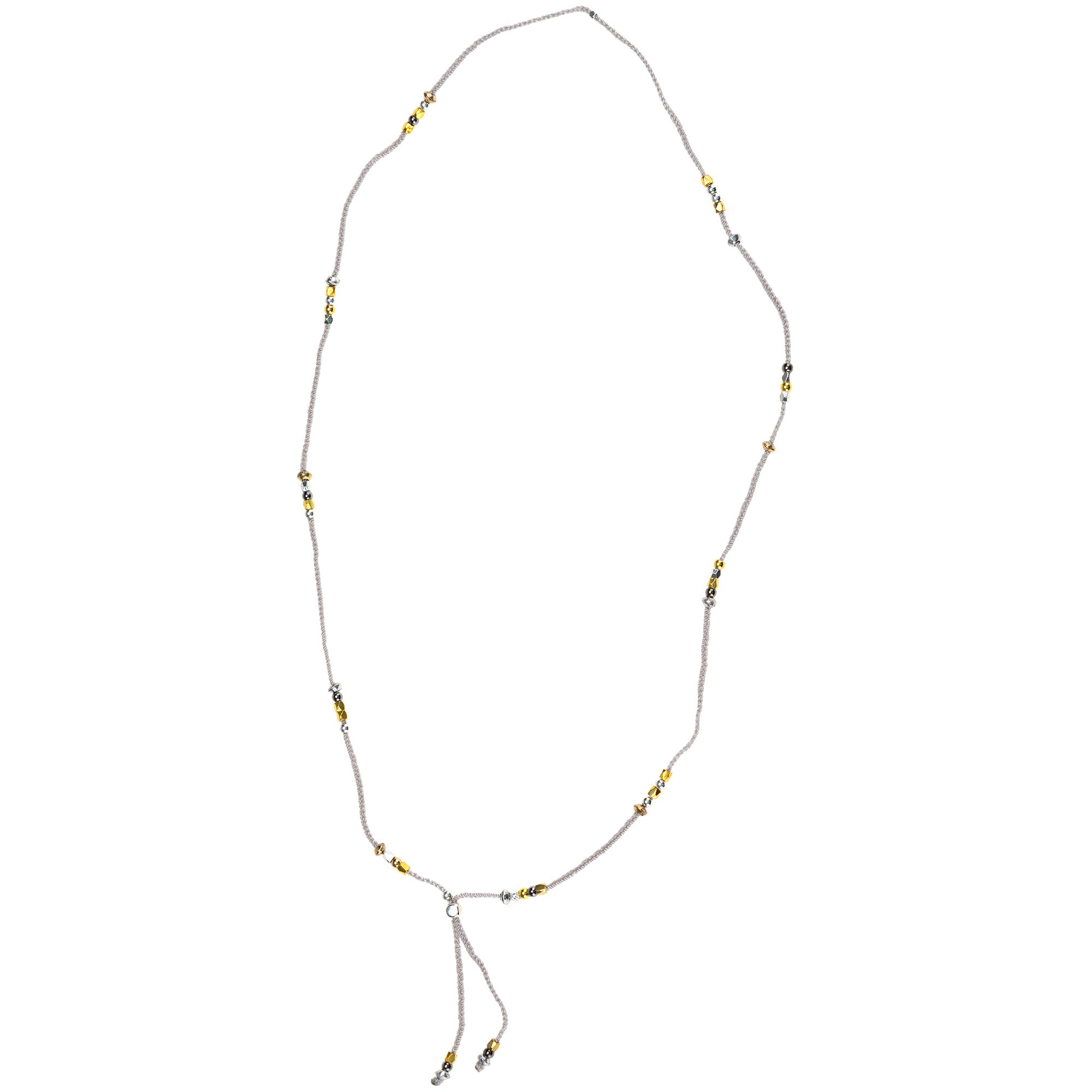 Mixed Metal & Silver Silk Necklace Wrap Bracelet - Aaria Tees Aaria Tees
