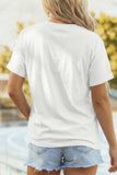 White PRAY Camo Letter Print Casual Round Neck T Shirt - Aaria Tees Aaria Tees