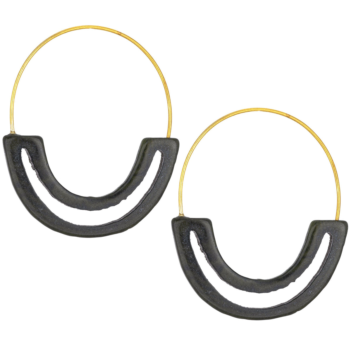 Carved Tagua Hoop Earrings - Aaria Tees