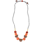 Lidia Tagua Wood & Brass Necklace - Aaria Tees Aaria Tees