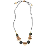 Lidia Tagua Wood & Brass Necklace - Aaria Tees Aaria Tees