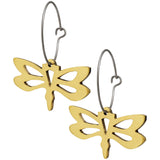Mosaic Dragonfly Brass Earrings - Aaria Tees Aaria Tees