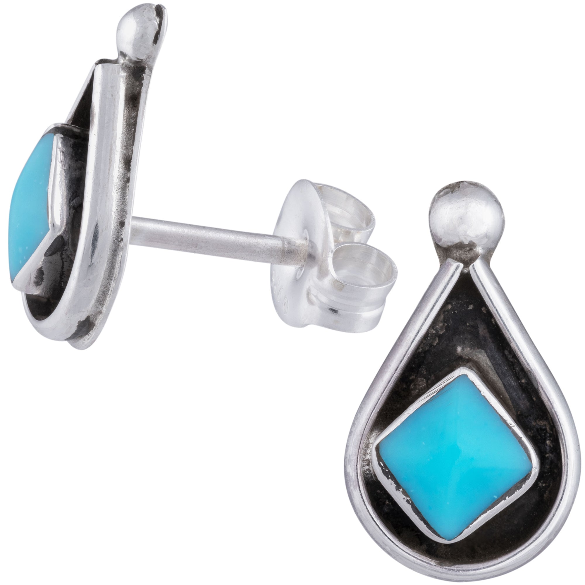 Sterling Zuni Shadowbox Earrings - Aaria Tees Aaria Tees