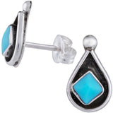 Sterling Zuni Shadowbox Earrings - Aaria Tees Aaria Tees