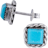Sterling Zuni Twisted Post Earrings - Aaria Tees Aaria Tees