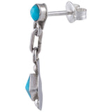 Sterling & Turquoise Zuni Diamond Dangling Earrings - Aaria Tees Aaria Tees