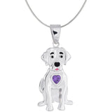 Sterling & Crystal Pup Necklace - Aaria Tees Aaria Tees