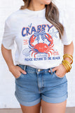 White Coquette Crabby Vacation Graphic Tee Aaria Tees