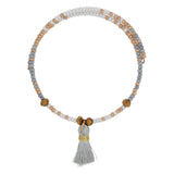 Everyday Basic Czech Glass Beads & Silk Tassel Bangle - Aaria Tees Aaria Tees