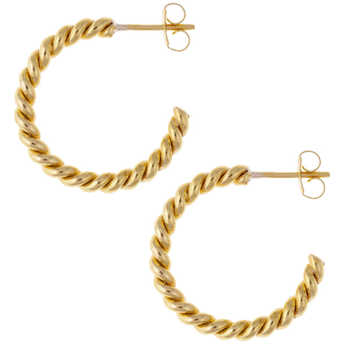 Brass Twisted Hoop Earrings - Aaria Tees