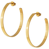 Flat Hoop Golden Post Earrings - Aaria Tees Aaria Tees
