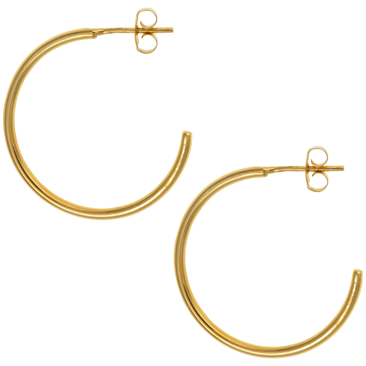 Golden Hoop Post Earrings - Aaria Tees