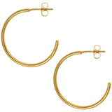 Golden Hoop Post Earrings - Aaria Tees Aaria Tees