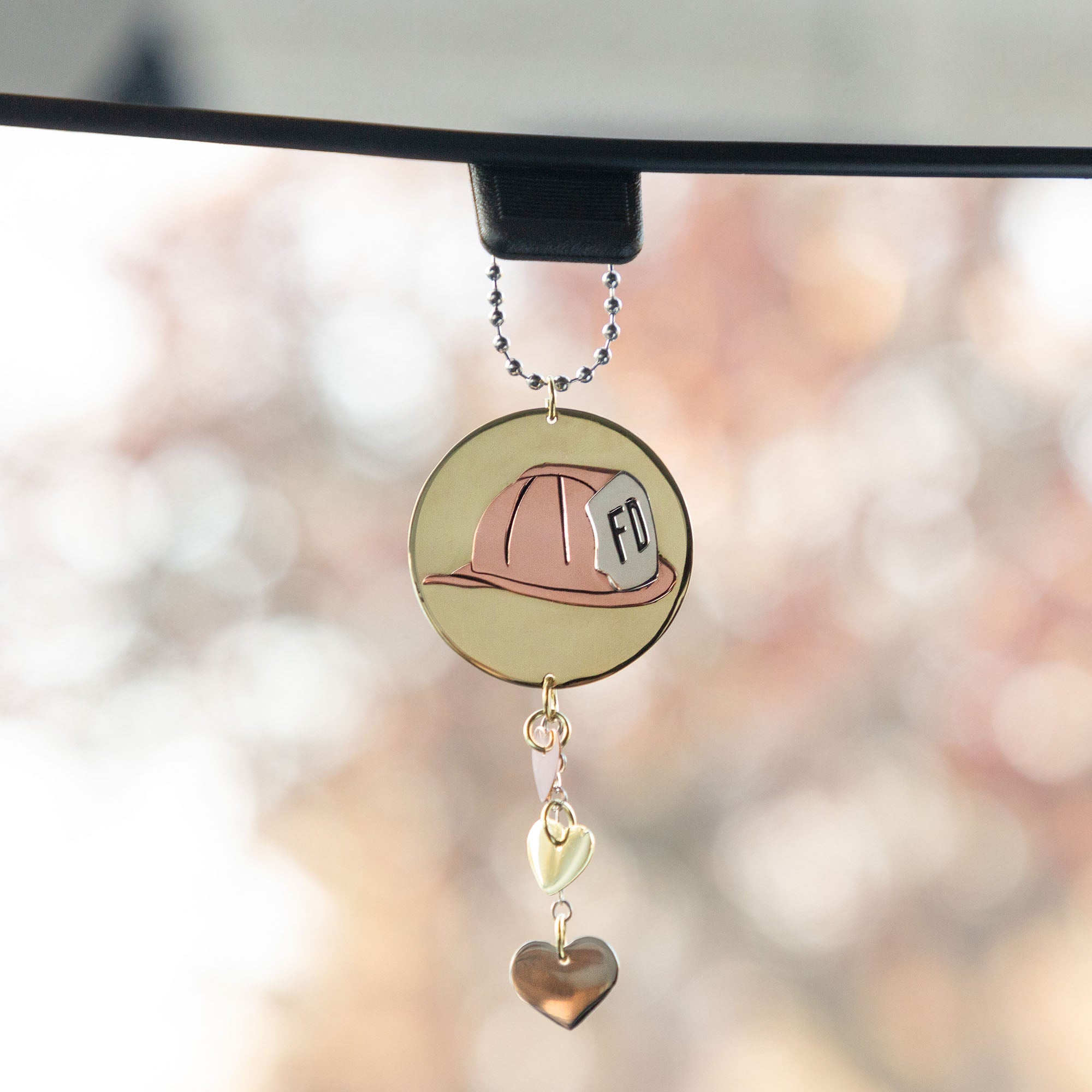 Firefighter Mixed Metals Car Charm - Aaria Tees Aaria Tees