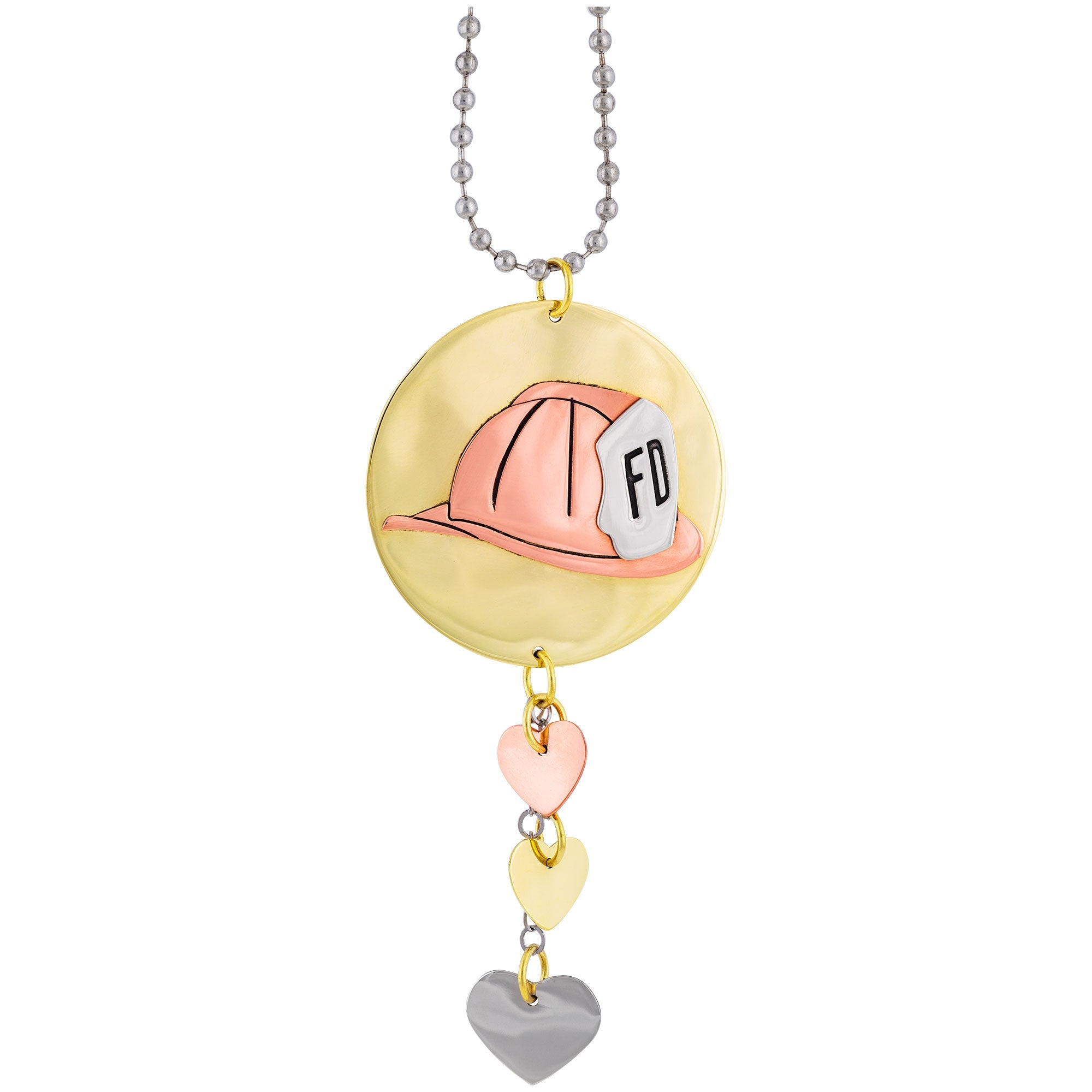 Firefighter Mixed Metals Car Charm - Aaria Tees Aaria Tees