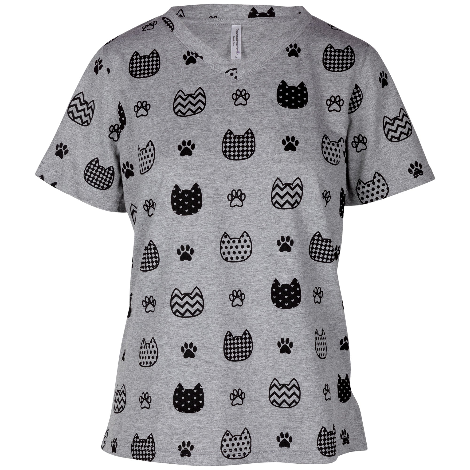 Pets with Prints V-Neck Tee - Aaria Tees Aaria Tees