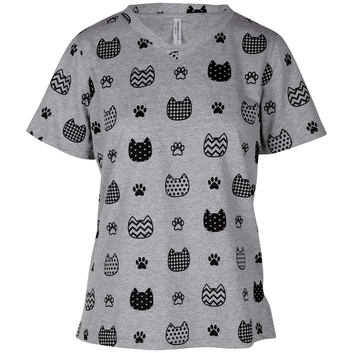 Pets with Prints V-Neck Tee - Aaria Tees