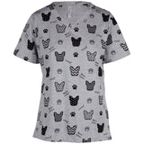 Pets with Prints V-Neck Tee - Aaria Tees Aaria Tees