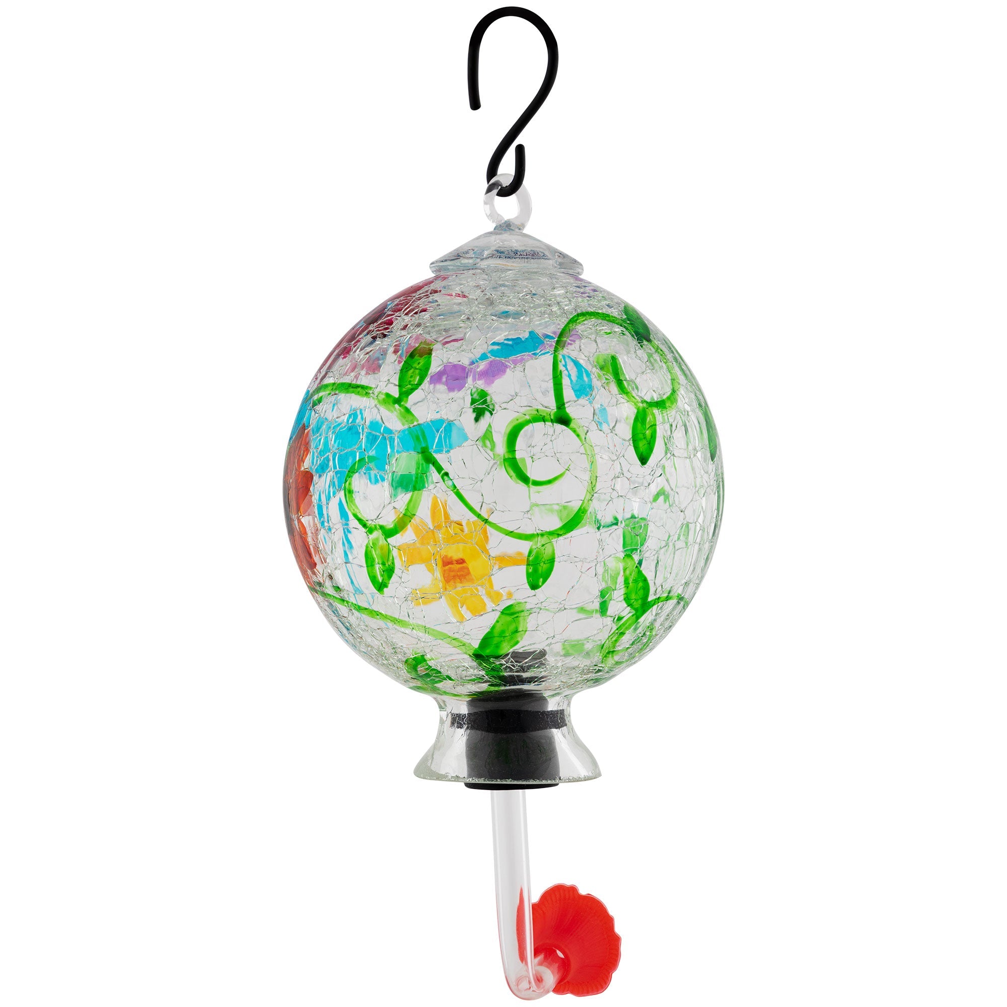 Hand-Painted Glass Hummingbird Feeder - Aaria Tees Aaria Tees
