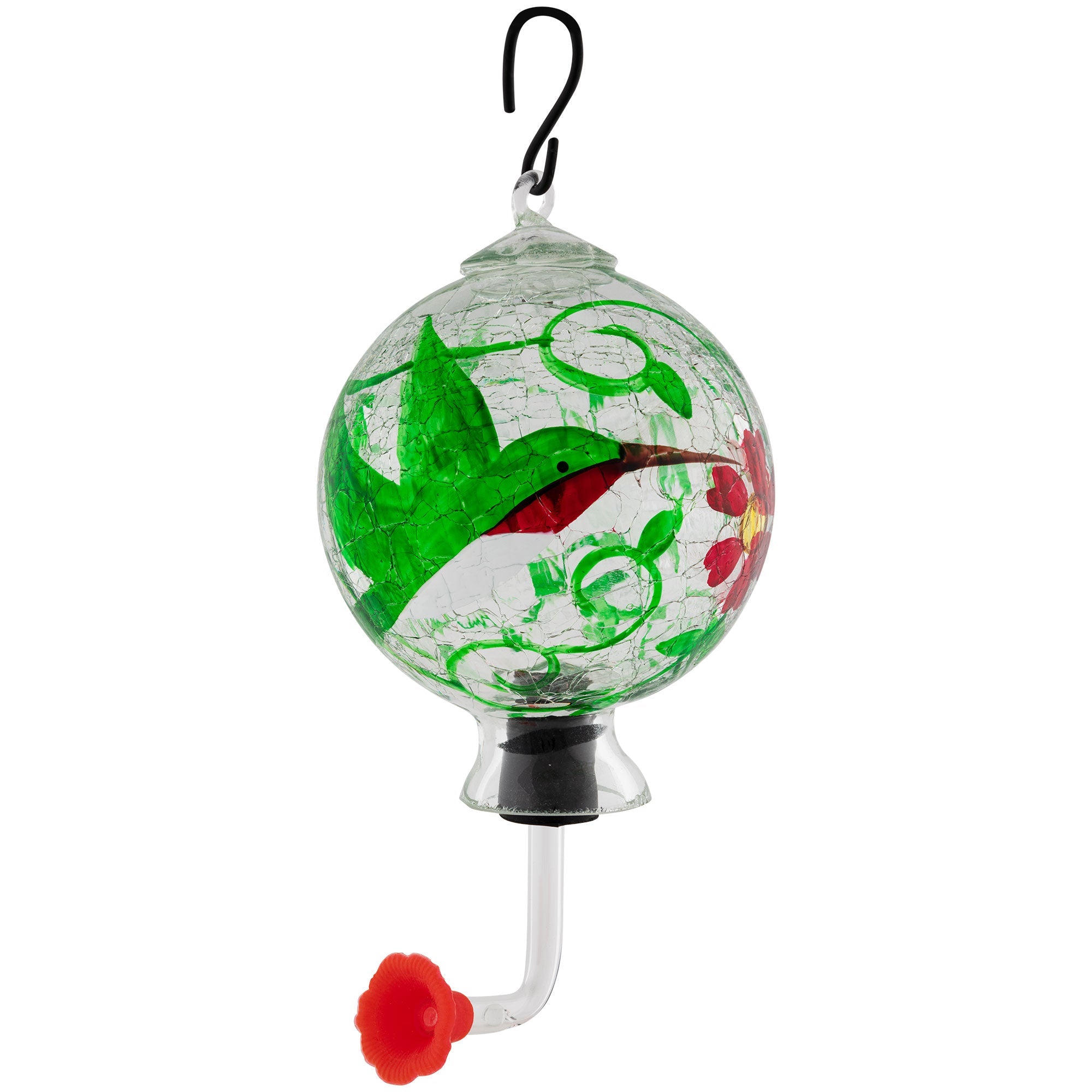 Hand-Painted Glass Hummingbird Feeder - Aaria Tees Aaria Tees
